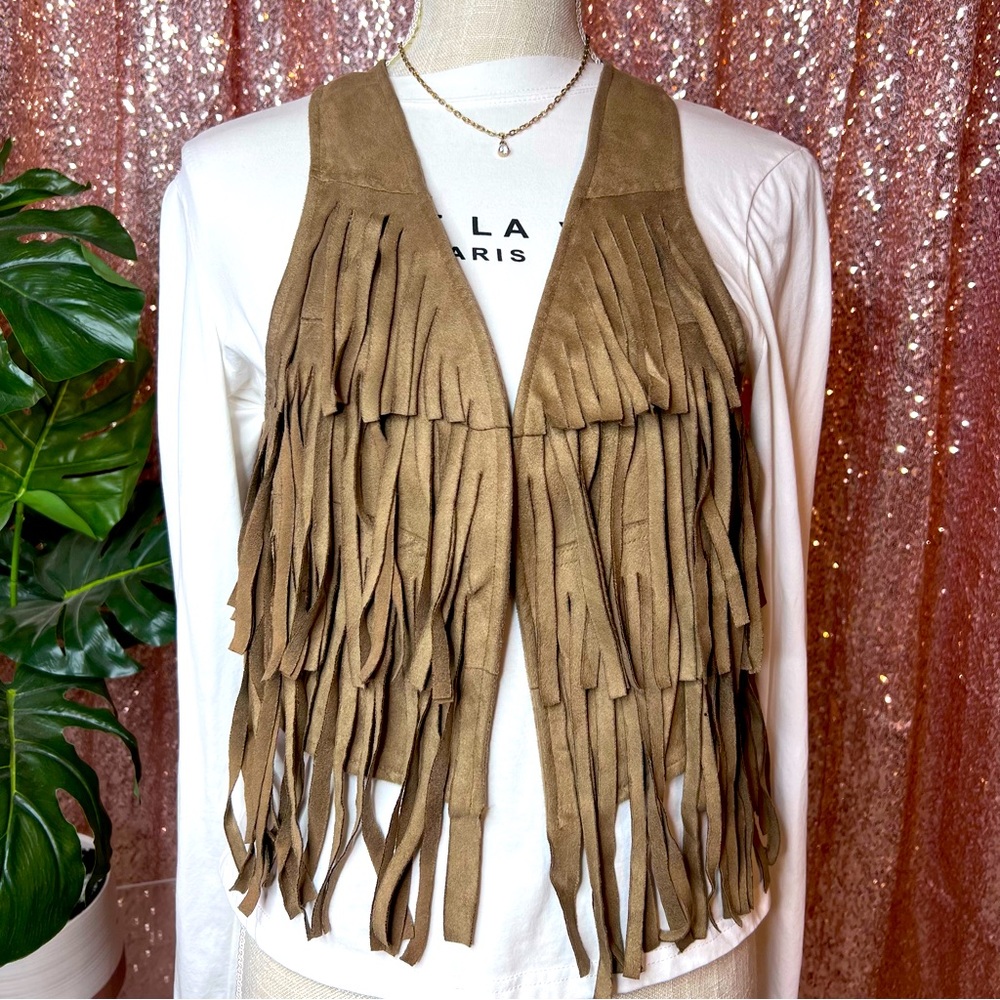 Suede vest with Fringe